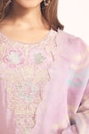 Samyukta Singhania_Purple Tissue, Shantoon, Chiffon Embroidery, Sequins, Shimmer Floral Kurta Set _at_Aza_Fashions