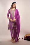 Samyukta Singhania Purple Tissue, Chinon, Silk, Chiffon Embroidery, Zari, Shimmer Dori Kurta Set at Aza Fashions Samyukta Singhania_Purple Tissue, Chinon, Silk, Chiffon Embroidery, Zari, Shimmer Dori Kurta Set _at_Aza_Fashions