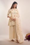 Shop Samyukta Singhania Ivory Tissue, Chinon, Chiffon Zari, Sequins, Embroidery, Kurta Sharara Set Online at Aza Fashions Shop_Samyukta Singhania_Ivory Tissue, Chinon, Chiffon Zari, Sequins, Embroidery, Kurta Sharara Set _Online_at_Aza_Fashions