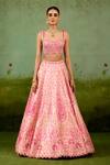 Shop Shyam Narayan Prasad Pink Silk, Organza Embroidery, Zari, Gota Patti, Applique, Metallic Lehenga Set Online at Aza Fashions Shop_Shyam Narayan Prasad_Pink Silk, Organza Embroidery, Zari, Gota Patti, Applique, Metallic Lehenga Set _Online_at_Aza_Fashions