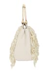 Buy_The Leather Garden_Ivory Beads, Pearls, Tassels Savera Mini Handbag _Online_at_Aza_Fashions