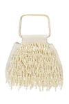 Buy_The Leather Garden_Ivory Beads, Pearls, Tassels Savera Mini Handbag 