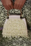 Shop_The Leather Garden_Ivory Beads, Pearls, Tassels Savera Mini Handbag 
