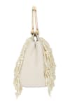 The Leather Garden_Ivory Beads, Pearls, Tassels Savera Mini Handbag _Online