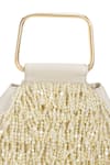 Buy_The Leather Garden_Ivory Beads, Pearls, Tassels Savera Mini Handbag _Online