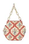 The Leather Garden_Multi Color Embroidery, Beads Rangrez Floral Potli Bag _Online