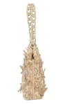The Leather Garden_Gold Embroidery, Beads, Sequins Seher Floral Potli Bag _Online_at_Aza_Fashions