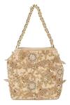 Shop_The Leather Garden_Gold Embroidery, Beads, Sequins Seher Floral Potli Bag 