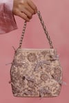 Buy_The Leather Garden_Blush Embroidery, Beads, Sequins Seher Potli Bag _at_Aza_Fashions
