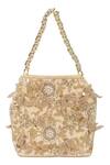 Shop_The Leather Garden_Blush Embroidery, Beads, Sequins Seher Potli Bag _at_Aza_Fashions