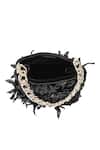 The Leather Garden_Black Embroidery, Beads, Sequins Seher Handcrafted Potli Bag _Online_at_Aza_Fashions