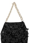 Shop_The Leather Garden_Black Embroidery, Beads, Sequins Seher Handcrafted Potli Bag 