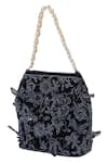 The Leather Garden_Blue Embroidery, Beads, Sequins Seher Potli Bag _at_Aza_Fashions