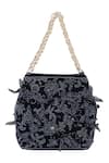 Buy_The Leather Garden_Blue Embroidery, Beads, Sequins Seher Potli Bag 