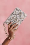 Buy_The Leather Garden_Ivory Embroidery, Metallic Thread, Beads Sukoon Bag _at_Aza_Fashions