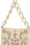 Shop_The Leather Garden_Ivory Embroidery, Metallic Thread, Beads Sukoon Bag _Online