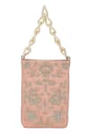 Shop_The Leather Garden_Blush Embroidery, Beads, Sequins Sukoon Bag _at_Aza_Fashions
