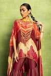 Buy_Vedika M_Multi Color Tissue, Silk, Satin, Linen Embroidery, Kaftan Kurta And Sharara Set _Online_at_Aza_Fashions