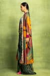 Buy_Vedika M_Green Tissue, Silk Embroidery, Lace, Abstract Floral Printed Jacket And Skirt Set _Online_at_Aza_Fashions