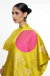 Ekaya Banaras_Yellow Cherry Blossom Handwoven Shawl _at_Aza_Fashions