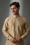 Buy SALIL BHATIA Beige Silk, Silk, Zari, Mahal Antique Embellished Kurta Set Online at Aza Fashions Buy_SALIL BHATIA_Beige Silk, Silk, Zari, Mahal Antique Embellished Kurta Set _Online_at_Aza_Fashions