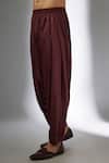 Buy_SALIL BHATIA_Wine Modal, Satin Cowl Salwar Pant _Online_at_Aza_Fashions