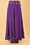 Shop_Keith Gomes_Purple Silk Organza, Chiffon, Crepe Sequins, Tassels, Kaftan And Palazzo Set _Online_at_Aza_Fashions