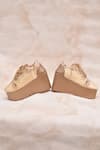 Shop_Around Always_Gold Alcove Floral Beadwork Wedge Sneakers _at_Aza_Fashions