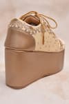 Around Always_Gold Alcove Floral Beadwork Wedge Sneakers _Online_at_Aza_Fashions