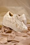 Shop Around Always Ivory Floral Embroidered Platform Sneakers at Aza Fashions Shop_Around Always_Ivory Floral Embroidered Platform Sneakers _at_Aza_Fashions