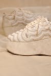 Buy_Around Always_Ivory Reet Zardozi Floral Scalloped Platform Sneakers _Online_at_Aza_Fashions