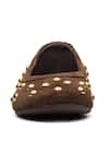 Buy_Dang Shoes_Brown Candy Studded Leather Ballet Flats _Online_at_Aza_Fashions