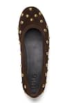 Shop_Dang Shoes_Brown Candy Studded Leather Ballet Flats _Online_at_Aza_Fashions