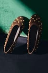 Buy_Dang Shoes_Brown Candy Studded Leather Ballet Flats _at_Aza_Fashions