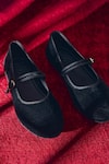 Buy_Dang Shoes_Black Velveteen Ballerina Shoes _at_Aza_Fashions
