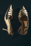 Buy_Dang Shoes_Gold Buckles Chica Strappy Pointed Toe Heels _at_Aza_Fashions