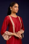 Buy Devnaagri Red Chanderi , Organza Embroidery, Sequins, Mirrors Round Kurta Set Online at Aza Fashions Buy_Devnaagri_Red Chanderi , Organza Embroidery, Sequins, Mirrors Round Kurta Set _Online_at_Aza_Fashions