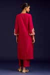 Shop_Devnaagri_Fuchsia Chanderi , Organza Embroidery, Mirrors, Sequins Kurta Set _at_Aza_Fashions