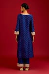Shop_Devnaagri_Blue Silk, Silk, Embroidery, Sequins, Bandhej Kurta Pant Set _at_Aza_Fashions