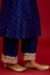 Shop_Devnaagri_Blue Silk, Silk, Embroidery, Sequins, Bandhej Kurta Pant Set _Online_at_Aza_Fashions