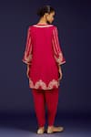 Shop_Devnaagri_Fuchsia Cotton Satin, Silk, Cotton, Crepe Sequins, Mirrors, Kurta Dhoti Pant Set _at_Aza_Fashions