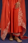 Buy_Devnaagri_Orange Chanderi , Chanderi, Organza Dori Anarkali Palazzo Set 
