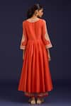 Shop_Devnaagri_Orange Chanderi , Chanderi, Organza Dori Anarkali Palazzo Set _at_Aza_Fashions