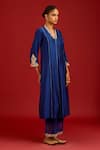 Buy_Devnaagri_Blue , Shantoon, Organza Mirrors, Sequins, And Dori Kurta Set 