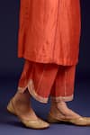 Buy_Devnaagri_Orange Silk, Chanderi, Kota Doria Mirrors, Sequins, Chinniya Work Kurta Set _Online_at_Aza_Fashions