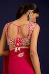 Buy_Devnaagri_Fuchsia Modal, Satin, Silk Organza Mirrors, Sequins, Saree With Blouse _Online_at_Aza_Fashions