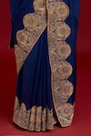 Buy_Devnaagri_Navy Silk Embroidery, Sequins, Mirrors Halter Dori Chinniya Saree With Blouse 