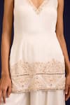 Buy_Devnaagri_Ivory Modal, Satin, Organza Embroidery, Mirrors, Sequins Kurta Sharara Set 