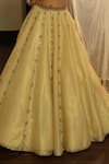 Enamour By Radha Ivory Silk, Net Beads, Sequins, Zari, Stones Square Self Gold Butti Lehenga Set Online at Aza Fashions Enamour By Radha_Ivory Silk, Net Beads, Sequins, Zari, Stones Square Self Gold Butti Lehenga Set _Online_at_Aza_Fashions