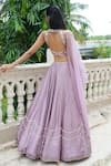 Shop_Enamour By Radha_Purple Silk, Organza Pearls, Sequins, Beads, Heavy Blouse Lehenga Set _at_Aza_Fashions